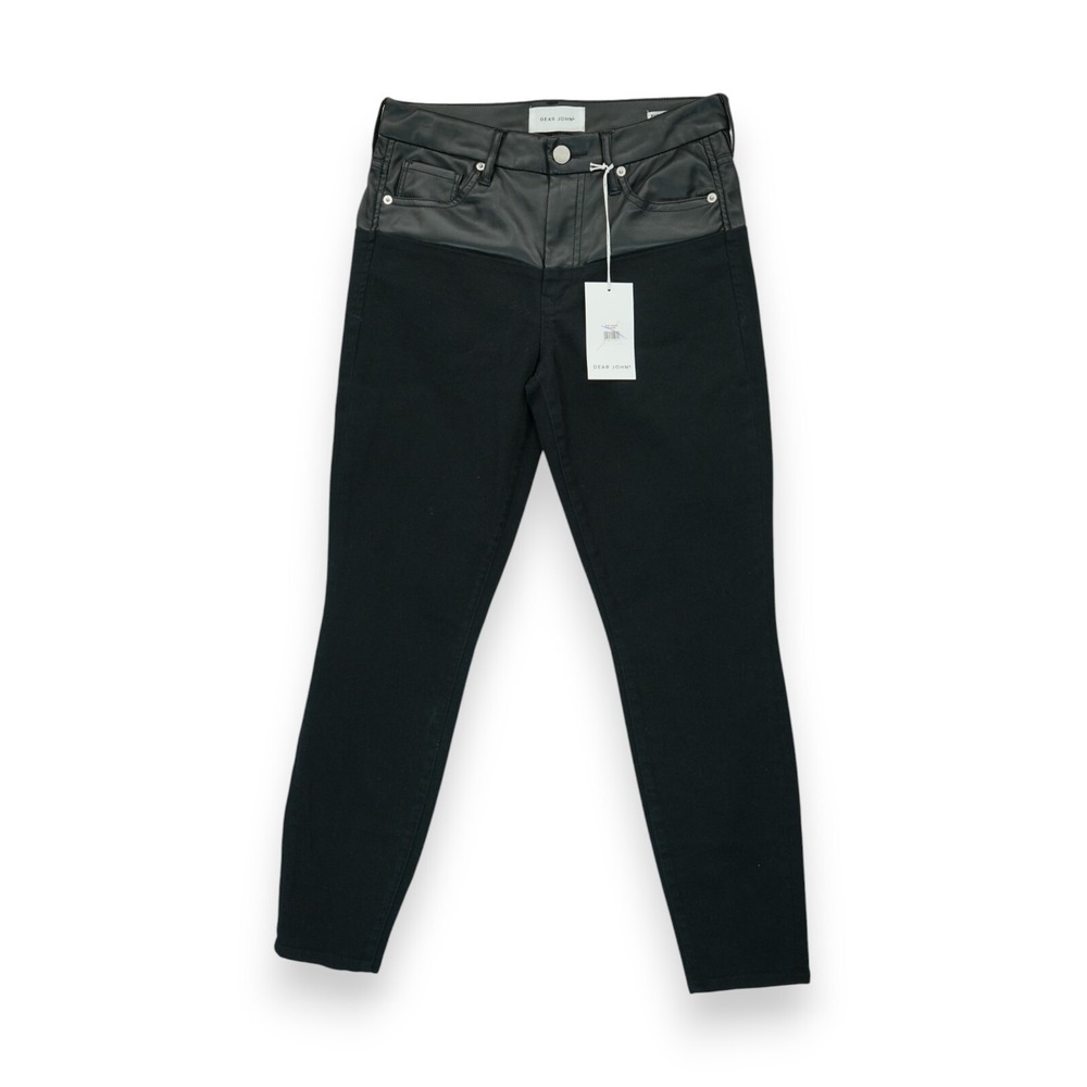 NWT Dear John Skinny Pixie‎ Jeans Vegan Leather Black Size 26 MSRP $106